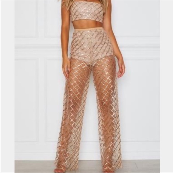 White fox sequin pants - Picture 1 of 2